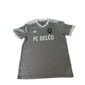 Adidas Climalite Mens Soccer Jersey FC Delco Grey Medium Rothman Orthopedic